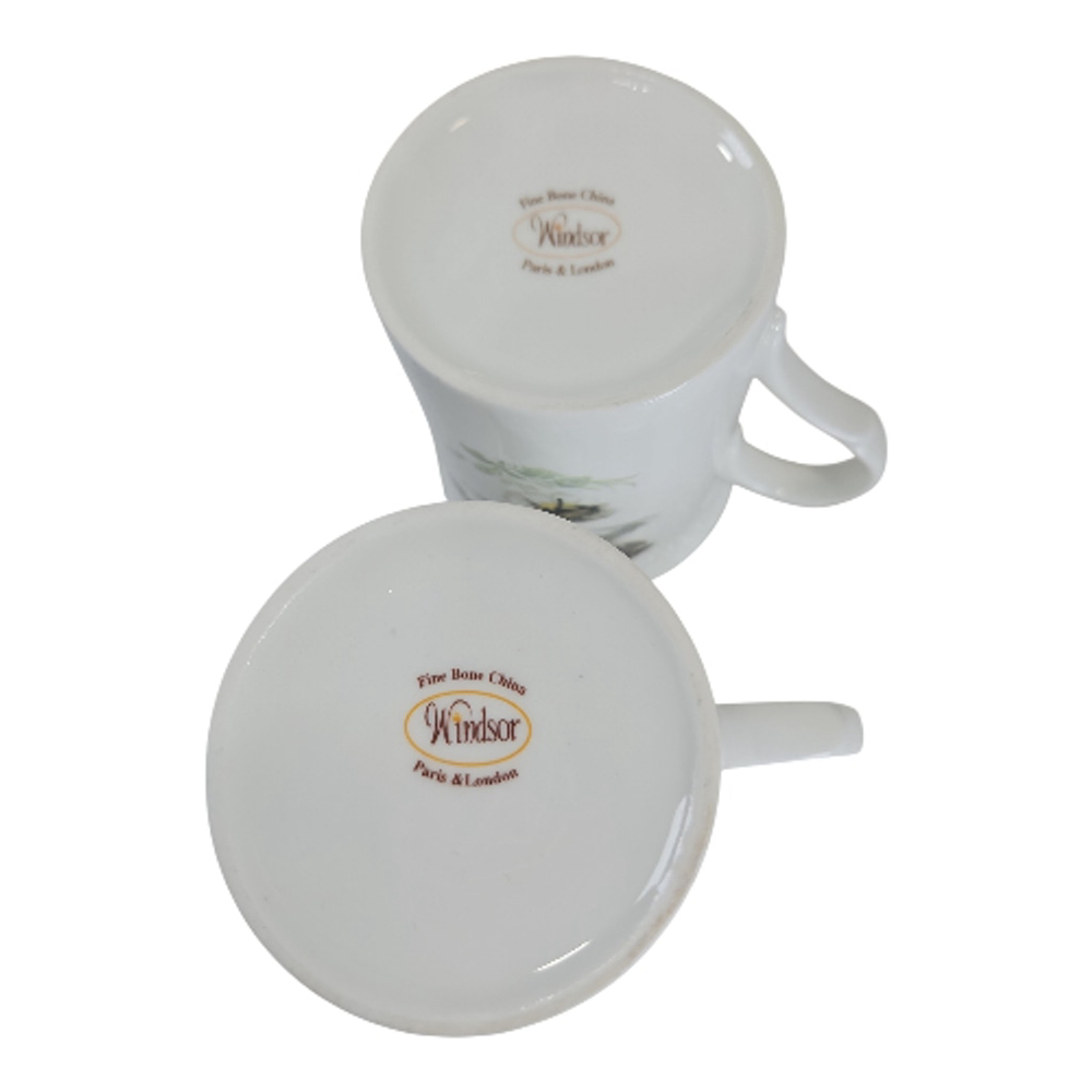 Windsor Fine Bone China Cat Mugs Set 2 England Kitty Coffee Tea Cups Gift - Picture 9 of 9